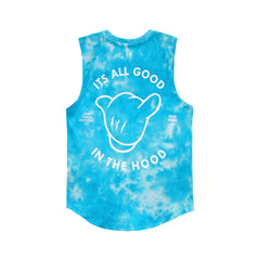 ITS ALL GOOD BOYS MUSCLE TEE TIEDYE BLUE